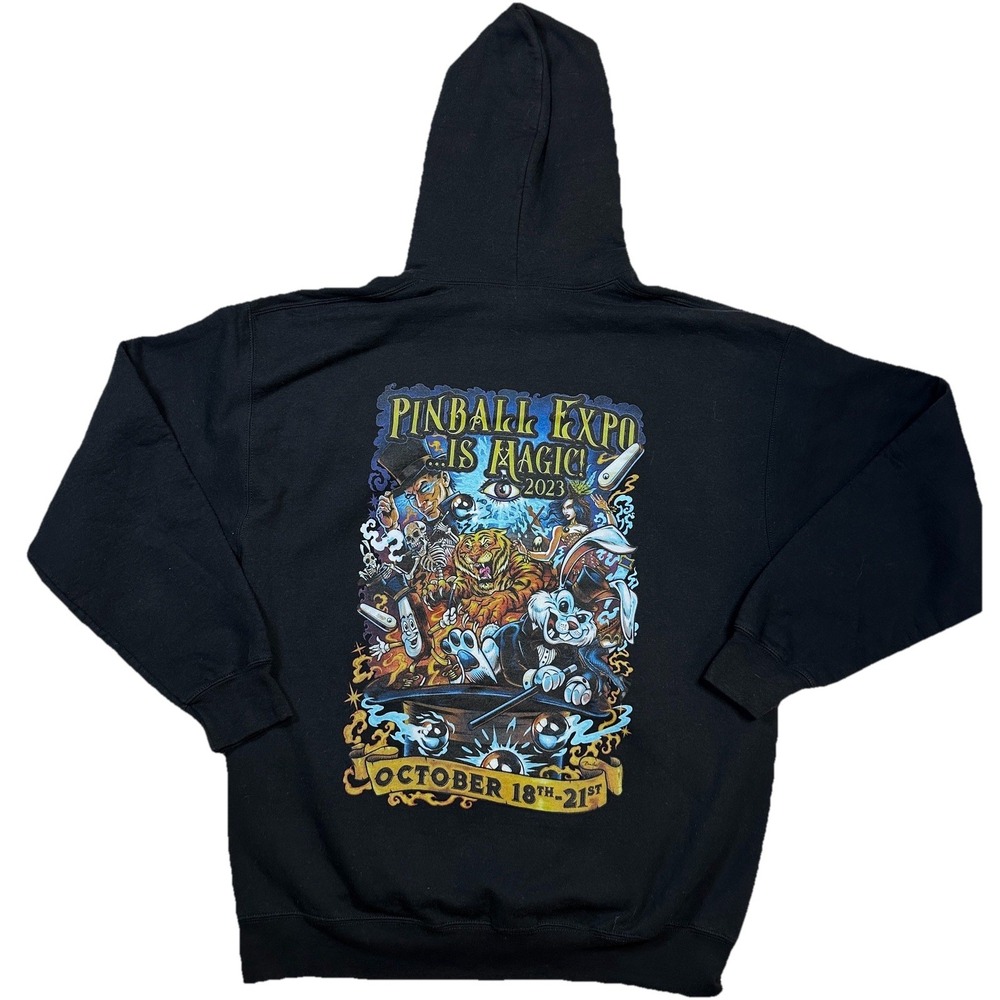 Pinball Expo 2023 Hoodie Unisex Sz Large Awesome Graffic Art! In Very Good Cond